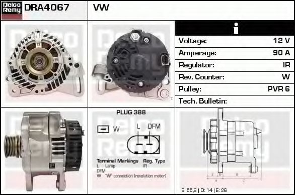 Генератор DELCO REMY DRA4067