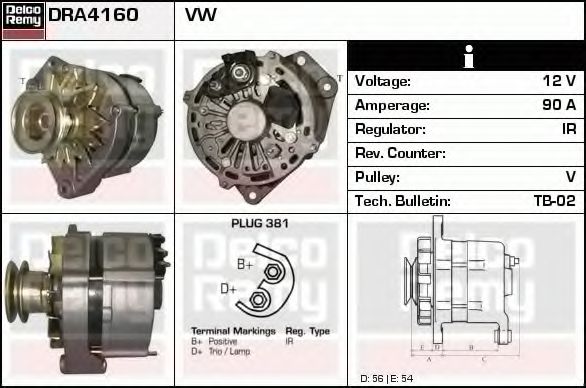 Генератор DELCO REMY DRA4160