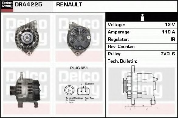 Генератор DELCO REMY DRA4225