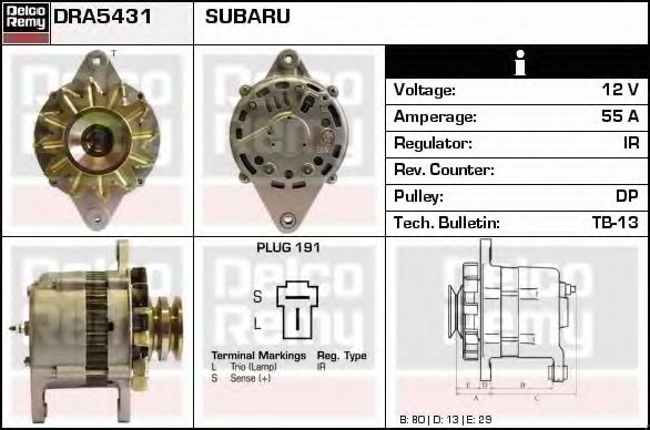 Генератор DELCO REMY DRA5431