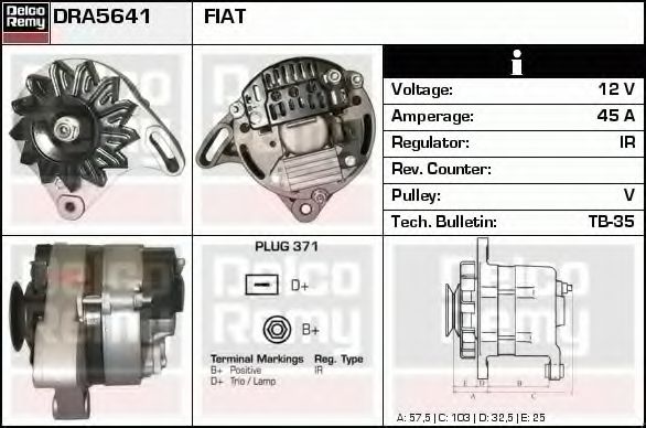 Генератор DELCO REMY DRA5641