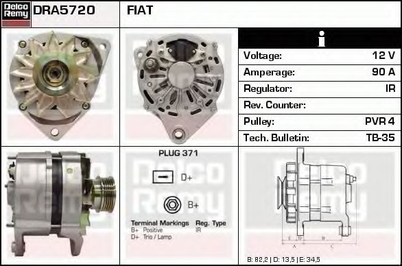 Генератор DELCO REMY DRA5720