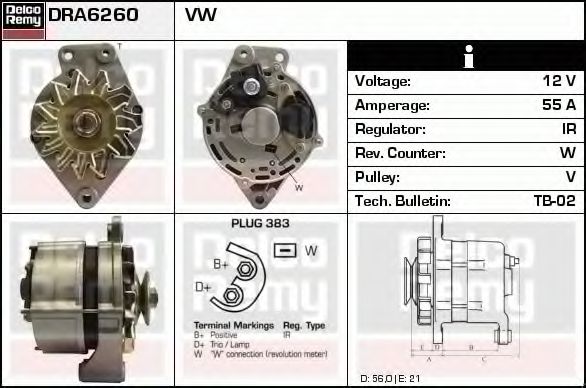 Генератор DELCO REMY DRA6260