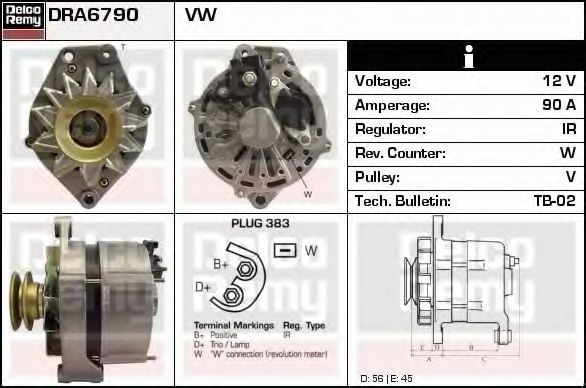 Генератор DELCO REMY DRA6790