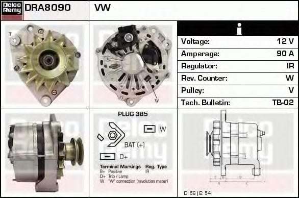 Генератор DELCO REMY DRA8090