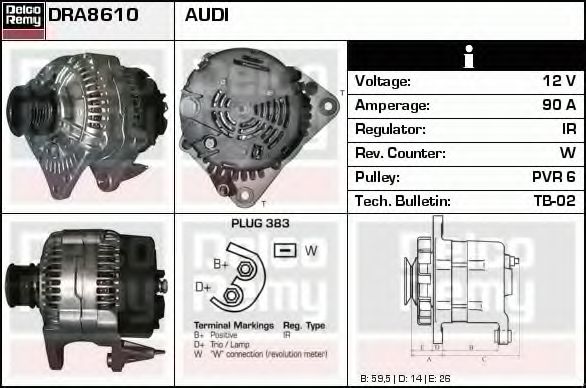 Генератор DELCO REMY DRA8610