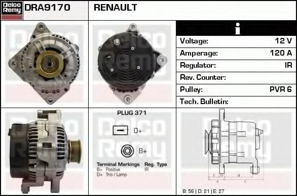 Генератор DELCO REMY DRA9170