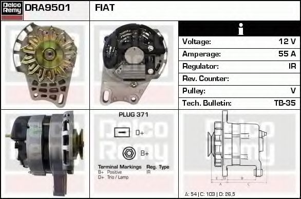 Генератор DELCO REMY DRA9501