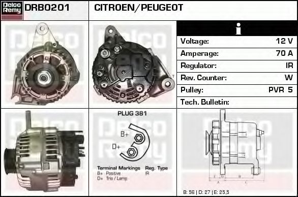 Генератор DELCO REMY DRB0201