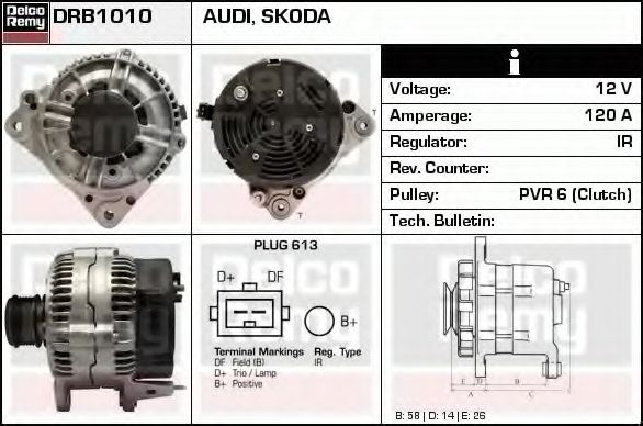 Генератор DELCO REMY DRB1010