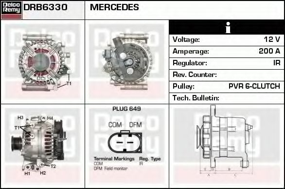 Генератор DELCO REMY DRB6330