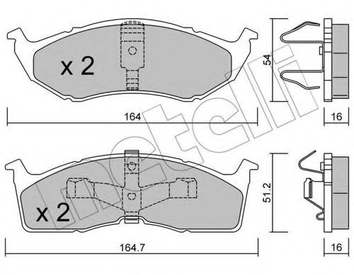 Комплект тормозных колодок, дисковый тормоз METELLI 22-0356-1