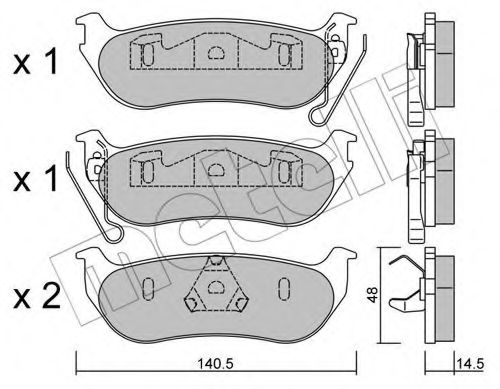 Комплект тормозных колодок, дисковый тормоз METELLI 22-0627-0