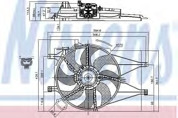 Вентилятор, охлаждение двигателя NISSENS 85434