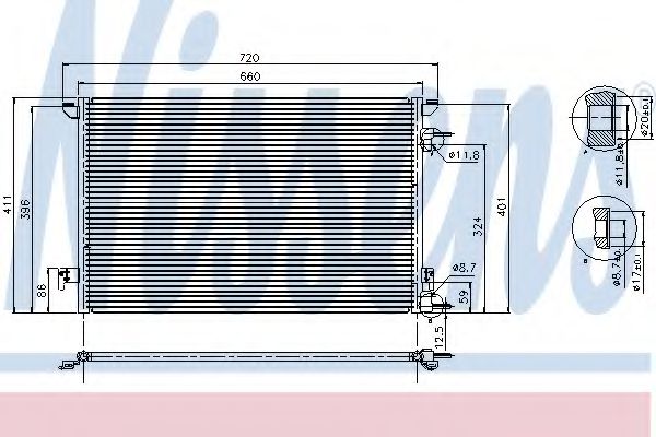 Конденсатор, кондиционер NISSENS 94598