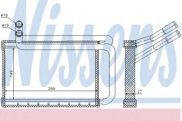 Теплообменник, отопление салона NISSENS 77636