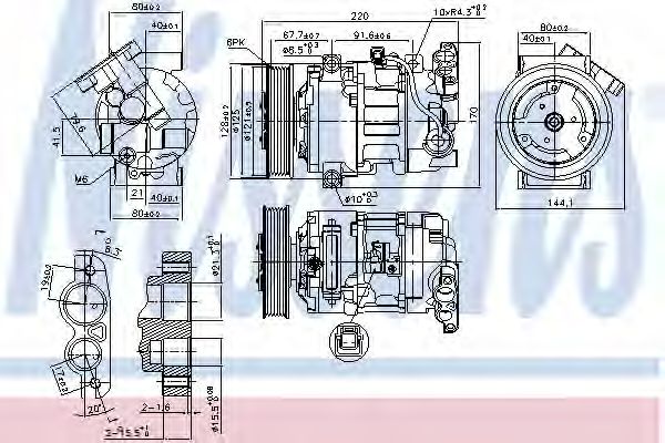 Компрессор, кондиционер NISSENS 890044