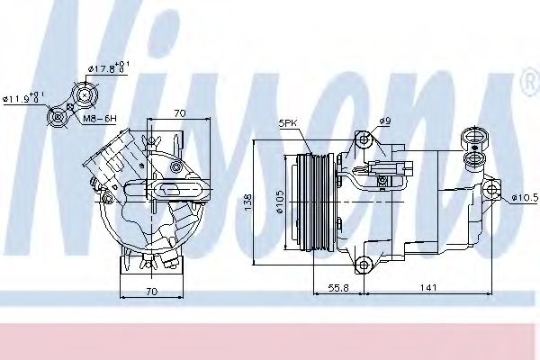 Компрессор, кондиционер NISSENS 89038