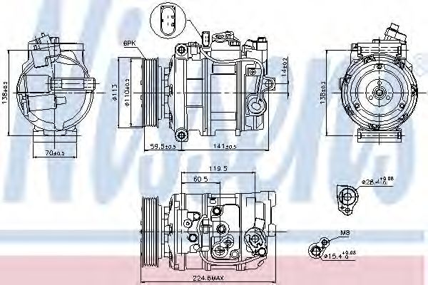 Компрессор, кондиционер NISSENS 89091