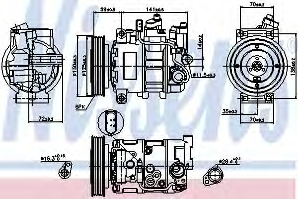 Компрессор, кондиционер NISSENS 89111