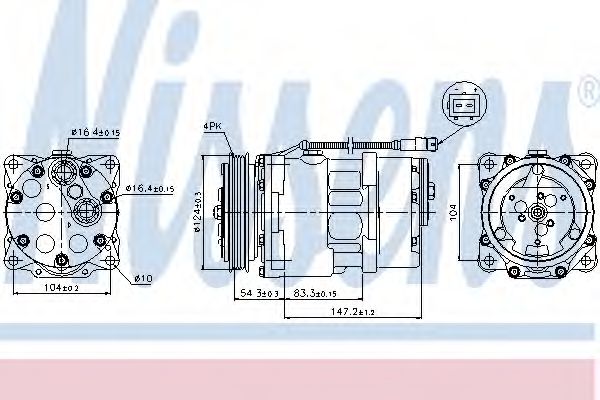 Компрессор, кондиционер NISSENS 89145