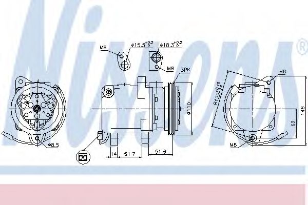 Компрессор, кондиционер NISSENS 89163