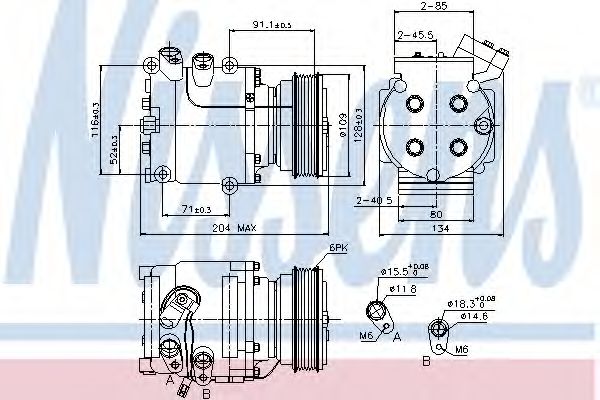 Компрессор, кондиционер NISSENS 89233