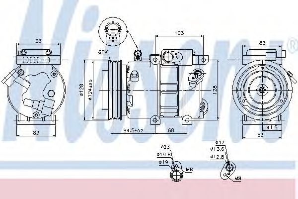 Компрессор, кондиционер NISSENS 89285