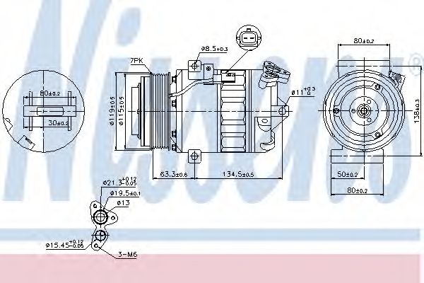 Компрессор, кондиционер NISSENS 89313