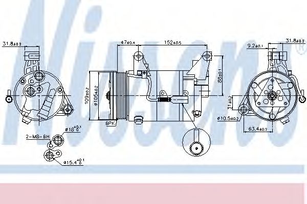 Компрессор, кондиционер NISSENS 89340