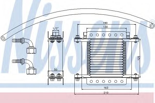 масляный радиатор, двигательное масло NISSENS 90634