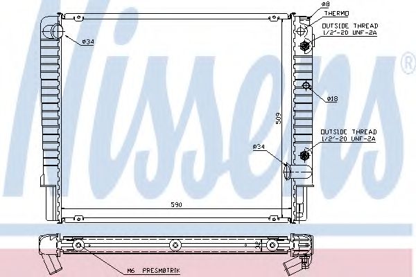 Радиатор, охлаждение двигателя NISSENS 65509A