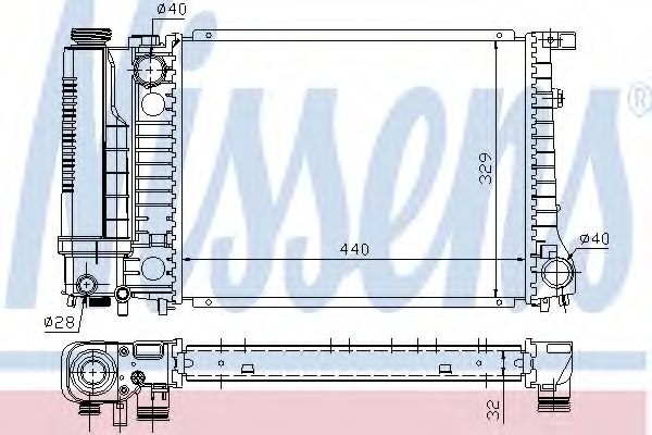 Радиатор, охлаждение двигателя NISSENS 60735A