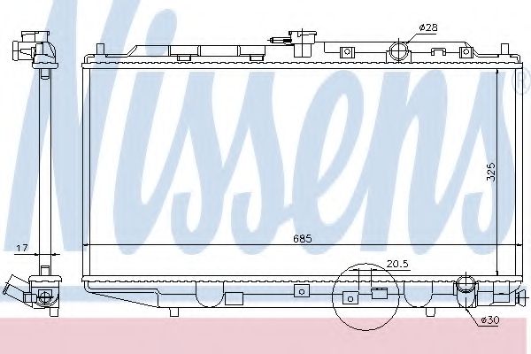 Радиатор, охлаждение двигателя NISSENS 62276