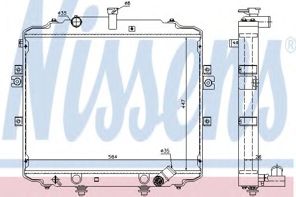Радиатор, охлаждение двигателя NISSENS 66996