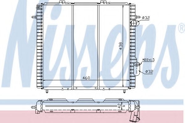 Радиатор, охлаждение двигателя NISSENS 63947