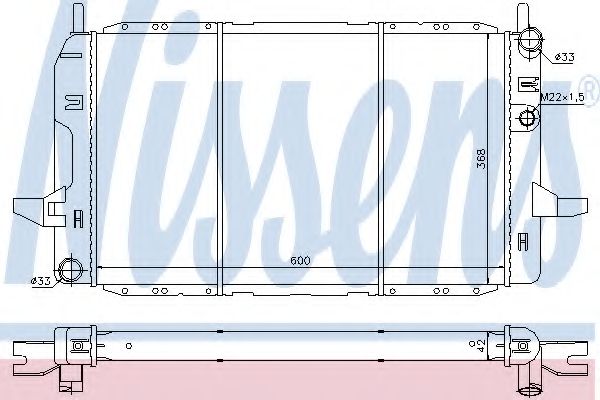 Радиатор, охлаждение двигателя NISSENS 62218