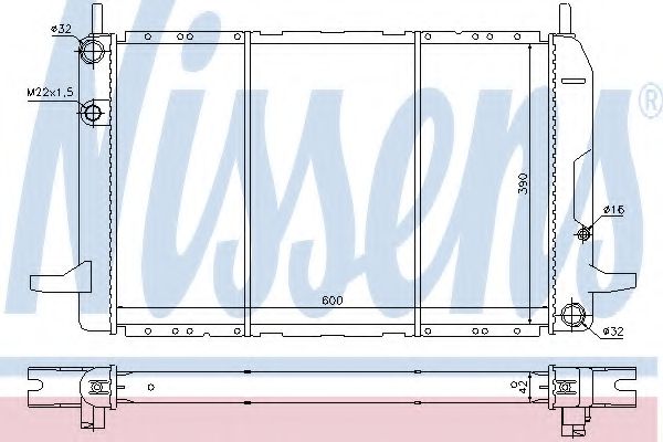 Радиатор, охлаждение двигателя NISSENS 62213