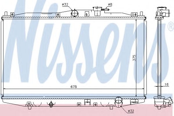 Радиатор, охлаждение двигателя NISSENS 63344