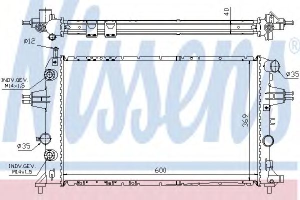 Радиатор, охлаждение двигателя NISSENS 63003A