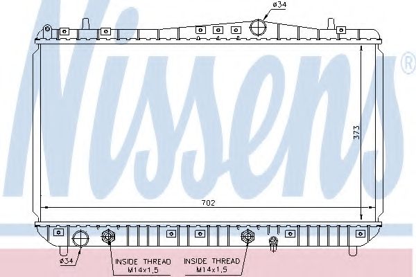 Радиатор, охлаждение двигателя NISSENS 61665