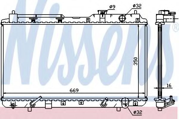 Радиатор, охлаждение двигателя NISSENS 681021
