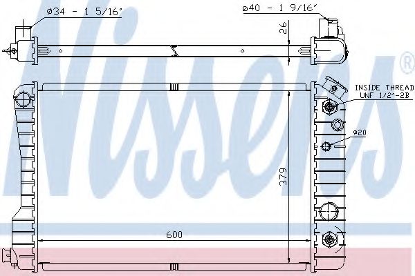 Радиатор, охлаждение двигателя NISSENS 60937A