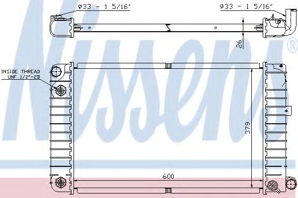 Радиатор, охлаждение двигателя NISSENS 69116A