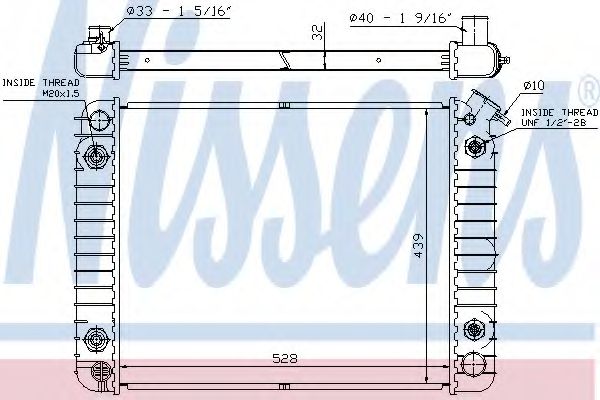 Радиатор, охлаждение двигателя NISSENS 69113A