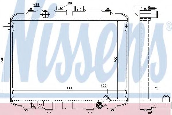 Радиатор, охлаждение двигателя NISSENS 67490
