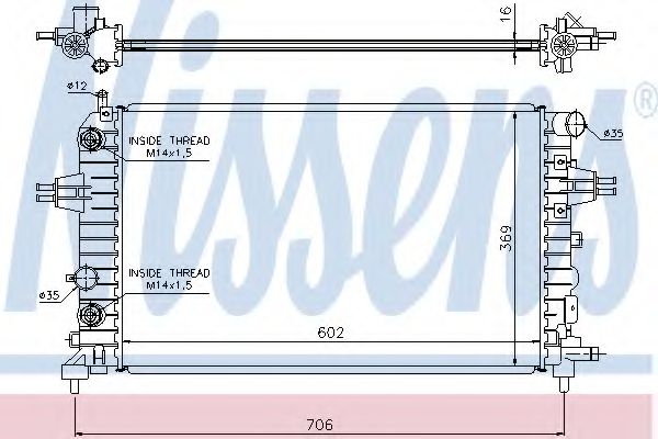 Радиатор, охлаждение двигателя NISSENS 63027A