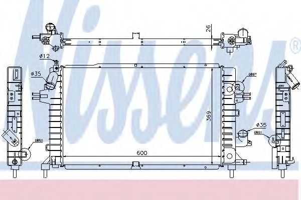 Радиатор, охлаждение двигателя NISSENS 63112A