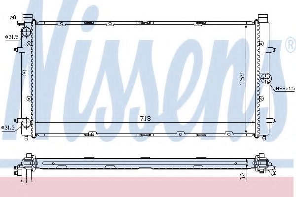 Радиатор, охлаждение двигателя NISSENS 65273A