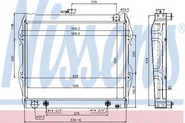 Радиатор, охлаждение двигателя NISSENS 69469
